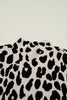 Black Leopard Print High Neck Short Sleeve Sweater