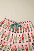 Pink Nutcracker March Long Sleeve Button Up 2pcs Pajama Short Set
