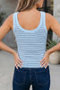 Yellow Stripe Ribbed Knit Slim Tank Top