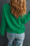 Dark Green Solid Classic Crewneck Pullover Sweatshirt