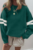 Black Varsity Striped Detail Drop Shoulder Oversized Sweatshirt