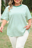 Green Stripe Plus Size St Patricks Day Round Neck T Shirt