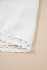White Plus Size Frilled Elastic Waist Lace Trim Boho Ruffled Shorts