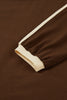 Dark Brown Varsity Striped Accent Contrast Crew Neck Long Sleeve T Shirt
