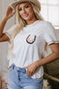Apricot RODEO Horseshoe Embroidered Patch Pocket T Shirt