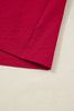 Racing Red Leopard Jacquard Print V Neck Textured Blouse