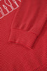 Fiery Red Twist Ribbed MERRY Letter Graphic Plus Size Pullover