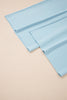 Mist Blue Solid Color Ribbed Trim Short Sleeve Top Drawstring Loose Pants 2pcs Outfit