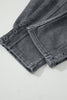 Medium Grey Mineral Wash Jogger Style High Waist Casual Pants