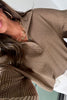 Casual Solid Color Textured Snap Button Collared Baggy Top