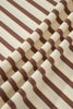Brown Stripe Half Buttons Top and Shorts Set