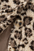 Brown Sherpa Leopard Print Flap Pocket Collared Button Up Jacket