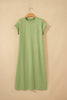 Red Sandalwood Solid Color Long T Shirt Dress with Slits