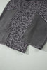 Dark Grey Plus Size Leopard Patchwork Mineral Wash Wide Leg Pants