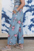 Sky Blue Garden Floral Print Bootcut Jeans
