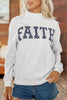 Gray High Neck Polka Dot Slogan Printed Baggy Sweatshirt