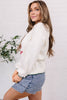 Racing Red Stitched Detail Christmas Tree Holiday Casual Sweater