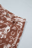 Brown Western Print Casual Shift Jeans