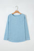 Myosotis Textured Raglan Sleeve Knit Loose Top