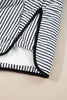 Black Stripe Contrast Trim Snap Button Collared Winter Vest