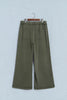 Jungle Green Mineral Wash Seam Detail Flare Leg Drawstring Pants