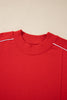 Fiery Red Stand Neck Long Sleeve Regular Fit Sweatshirt