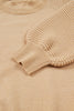Smoke Gray High Neck Puff Sleeve Sweater Pleated Mini Skirt 2pcs Knitted Outfit