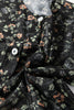 Black Floral Print Mesh Tank Button Front Slim Cardigan 2pcs Set