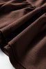 Coffee Plus Size Frilled Trim V Neck Puff Sleeve Textured Mini Dress
