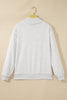 Gray High Neck Polka Dot Slogan Printed Baggy Sweatshirt