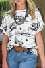 Chestnut Desert Sand Print Short Sleeve Knit Top