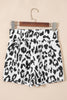 White Leopard High Waisted Athletic Shorts