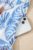 Sky Blue Tropical Botanic Print Flutter Sleeve Vacation Long Dress