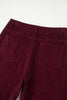 Vineyard Green Corduroy Solid Color High Waist Wide Leg Pants