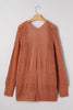Redwood Burl Mixed Pattern Knitted Open Front Plus Cardigan