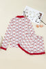 White Santa & Stripes Ruffle PJ Set