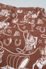 Brown Western Print Casual Shift Jeans
