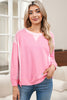 Bonbon 2-tone Color Block Patchwork Drop Shoulder Sweatshirt