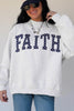 Gray High Neck Polka Dot Slogan Printed Baggy Sweatshirt