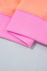 Grapefruit Orange Polka Dot Letter Graphic Colorblock Tunic Sweatshirt
