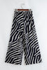 Black Zebra Striped Summer Wide Leg Pants