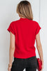 Pink Valentine Heart Graphic Cropped Short Sleeve Sweater