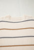 Multicolour Striped Drop Shoulder Plus Sweater