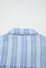 Sky Blue Stripe Boyfriend Chest Pocket Classic Denim Shacket