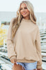 Black Oversize Drop Shoulder Reversible Mock Neck Sweatshirt