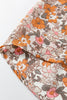 Orange Bohemian Floral Puff Sleeve Full Button Shirt