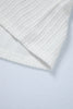 White Solid Color Textured Drop Shoulder Long Sleeve Peplum Top