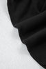 Black Solid Color Oversize Slit Sweatshirt Ribbed Leggings 2pcs Set