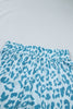 Beau Blue Plus Size Leopard Elastic Waist Athletic Shorts