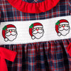 GIRLS CHRISTMAS SANTA CLAUS EMBROIDERY SMOCKED DRESS